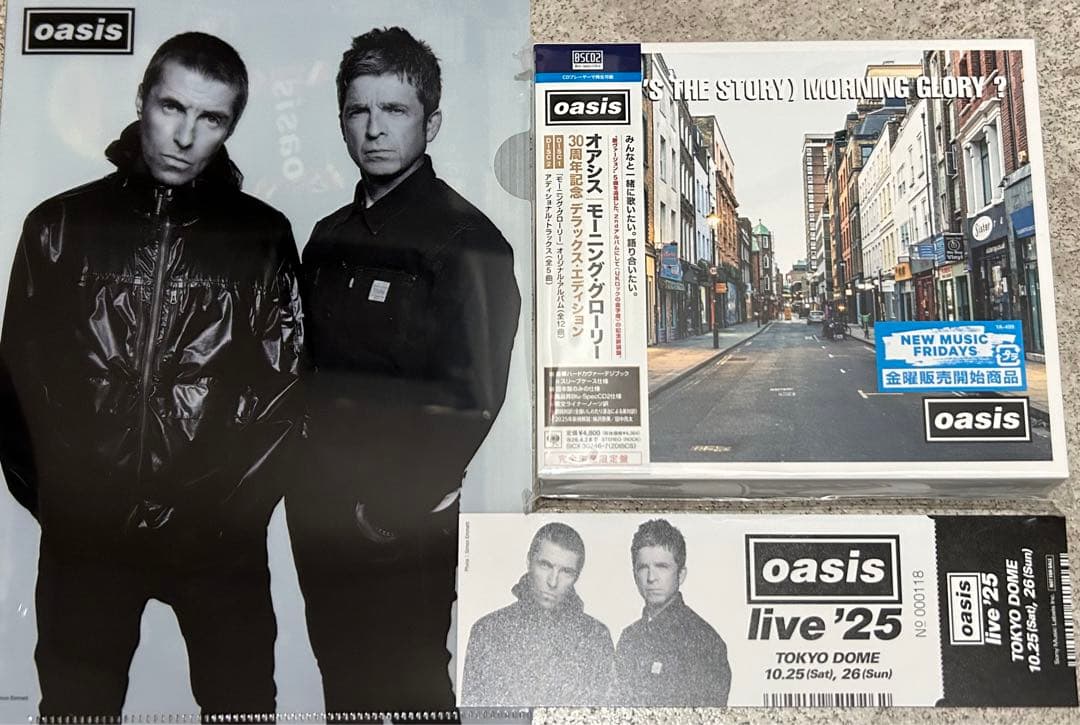 oasis シリアルナンバー入りメモリアルチケットアンドクリアファイル