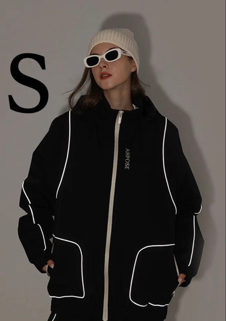 スノボウェア S ブラック 上下 セットアップ 韓国