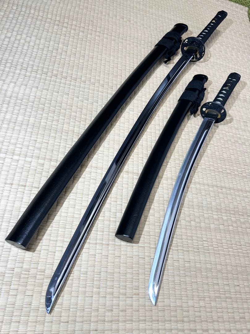 模造刀 太刀 脇差し 2本セット！　※刀身に樋あり（バラ売り不可）【M02】