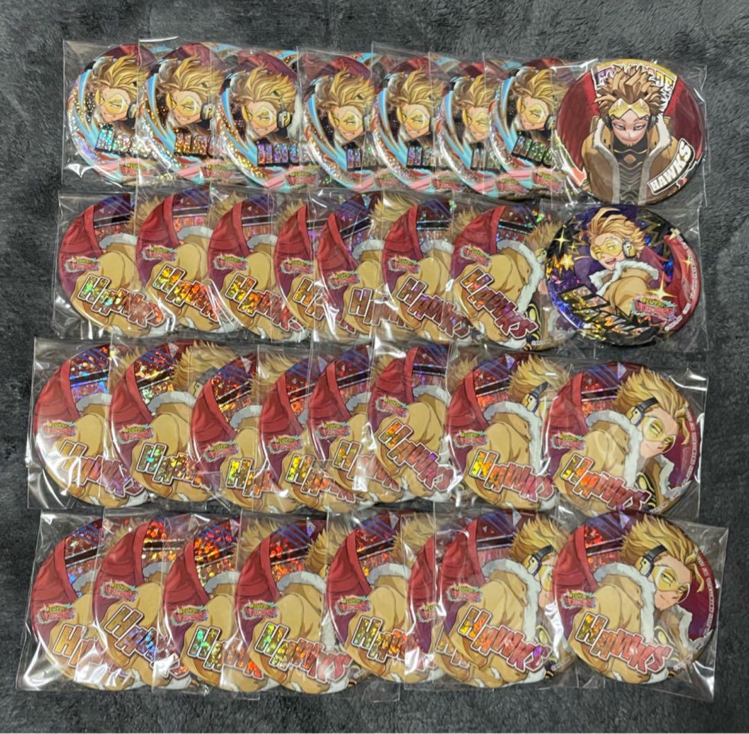 ヒロアカ　ホークス　プライズ缶バッジ