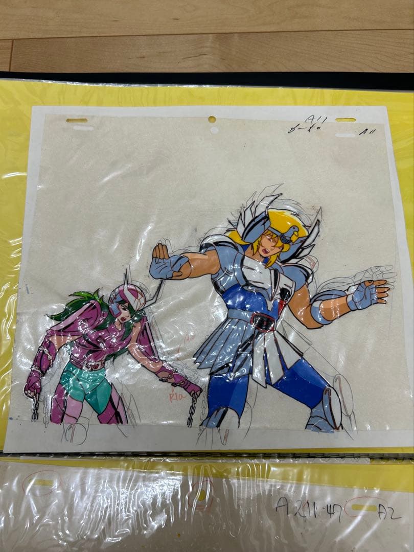 聖闘士星矢　アニメ　セル画　キグナス氷河　アンドロメダ瞬　80年代