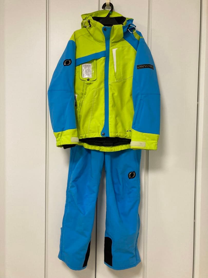 オンヨネ　スキーウェア SS 160cm 上下セット　青/緑