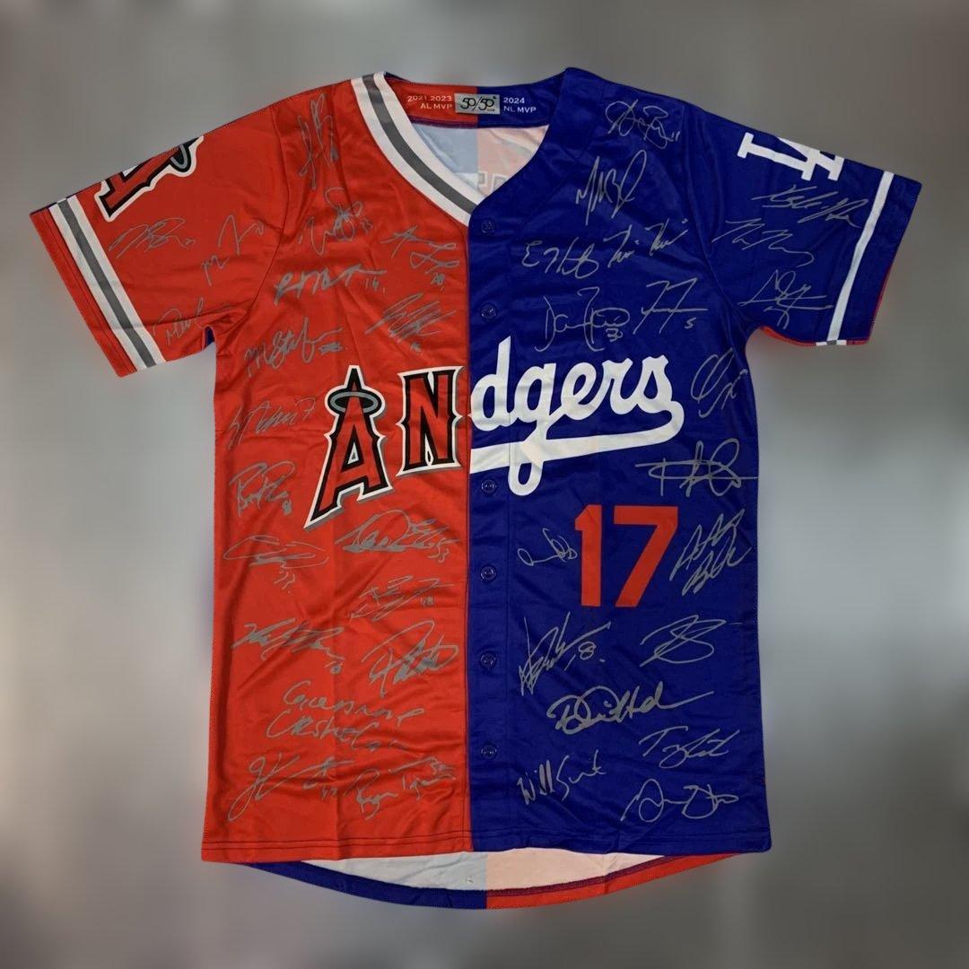 大谷翔平　2024　フルメンバーサイン ミックスユニフォーム　エンジャース