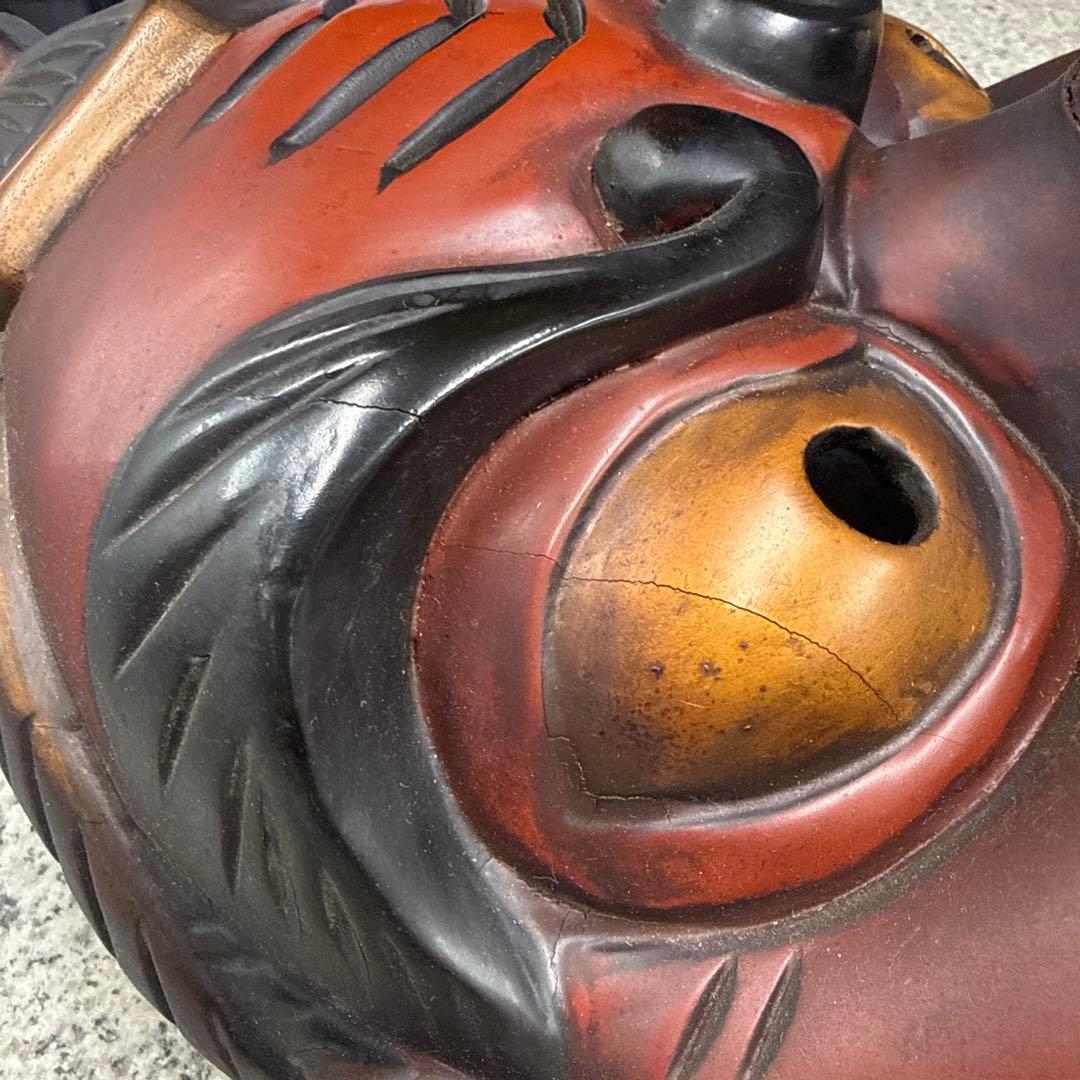 ★天狗 テング お面 木彫り 壁掛け用 縁起物 アンティーク コレクション 格安