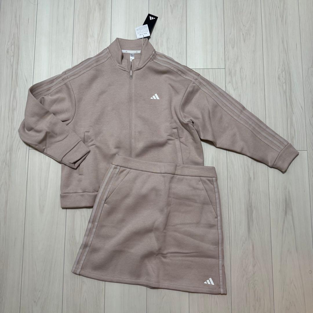 新品 ベージュ セットアップ XLサイズ 長袖トレーナー 裏起毛 スカート