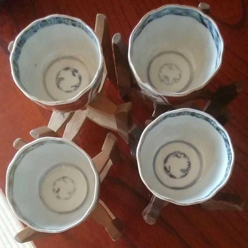 169  古伊万里　色絵　4客+1客