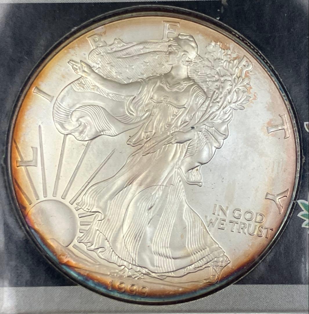 アメリカンイーグル銀貨 1ドル　1999年　トーンあり
