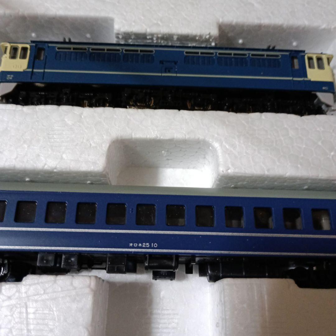 鉄道模型 青い客車と曲線レールセット