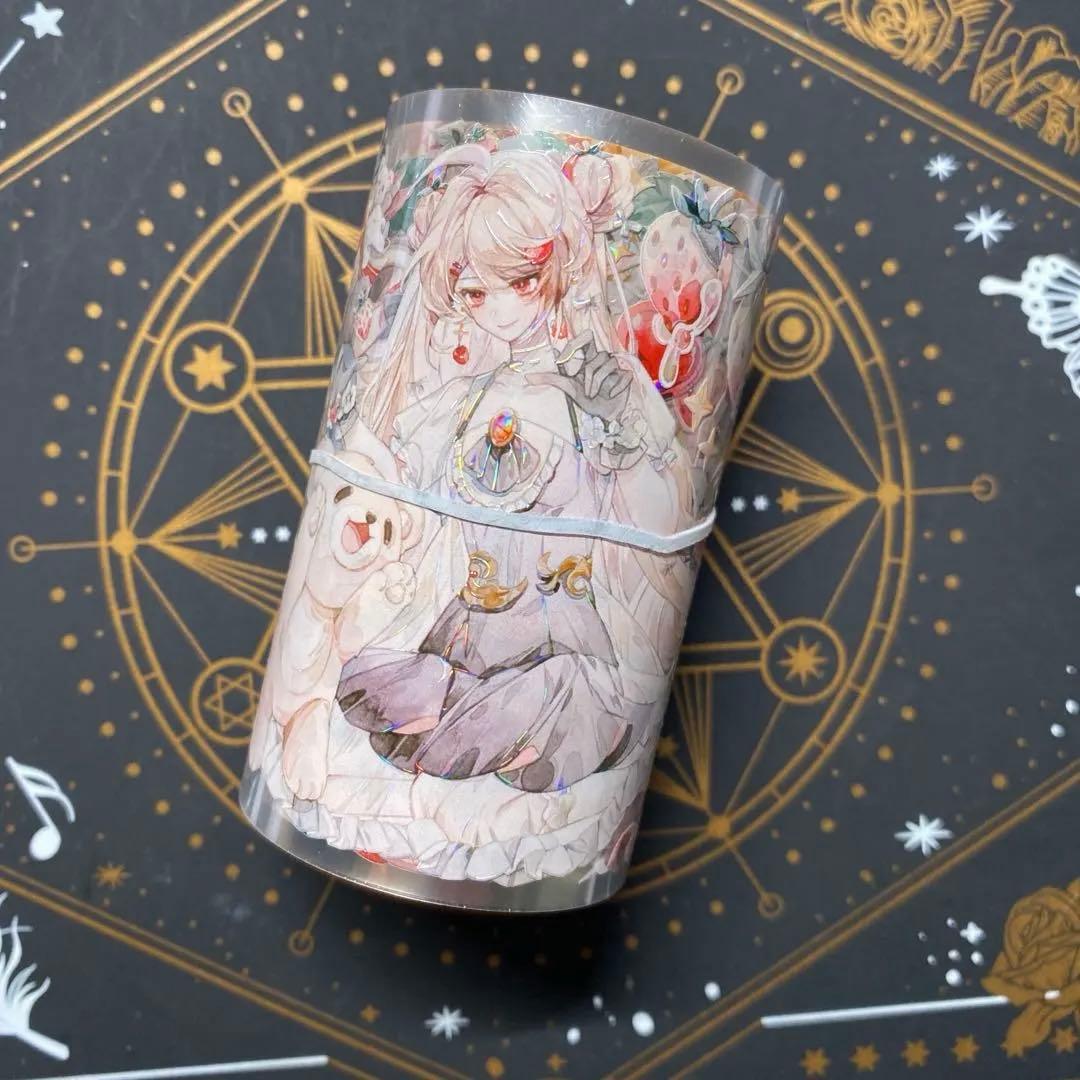 【9193】海外　中古巻　貝殻光マスキングテープ　人物系　熊　女の子　かわいい