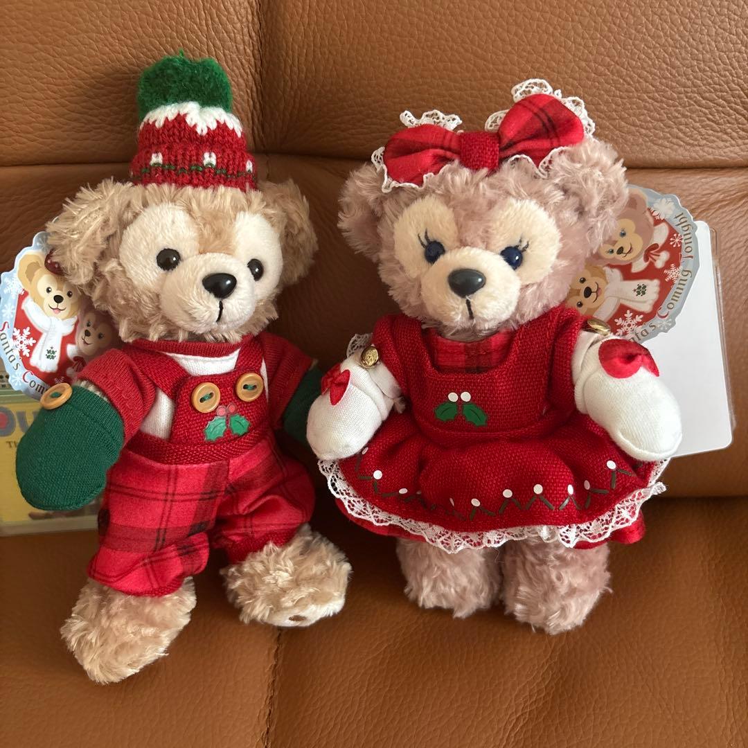 ダッフィー シェリーメイぬいぐるみバッジ クリスマス 新品タグつき お顔厳選