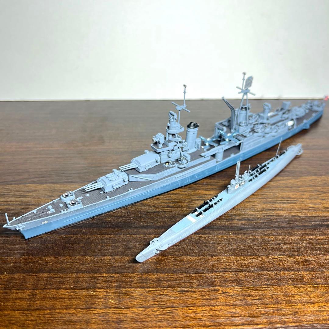 1/700 アメリカ海軍　重巡洋艦インディアナポリス 日本海軍　潜水艦伊58号