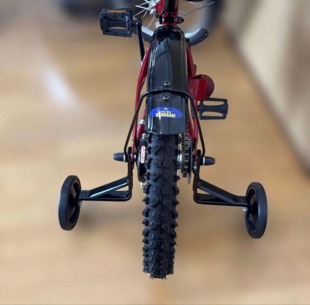 【極美品】Jeep 子供用自転車 16インチ 赤 前カゴ付き 補助輪付き