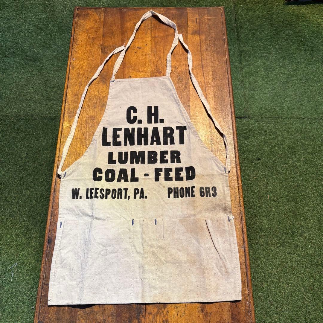 アメリカヴィンテージ ワークエプロン C.H.LENHART LUMBER当時物