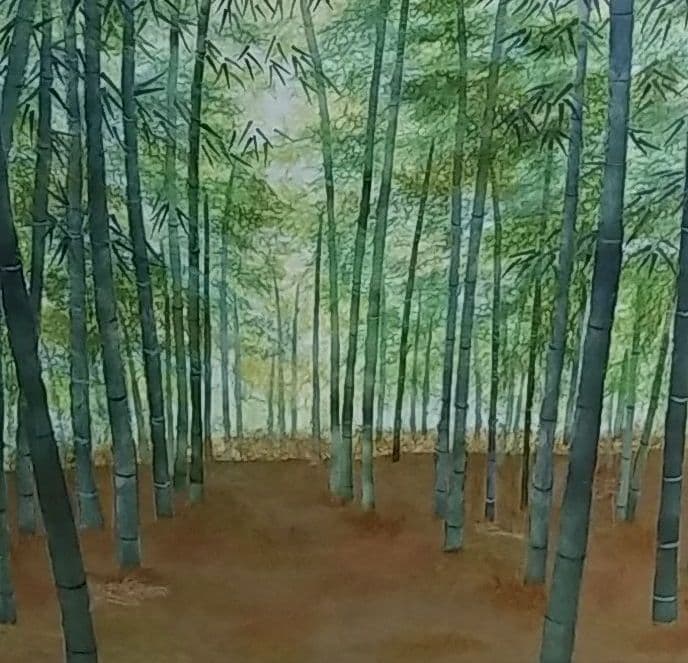 月末セール！大特価！【ちぎり絵】「竹林」(P10サイズ)