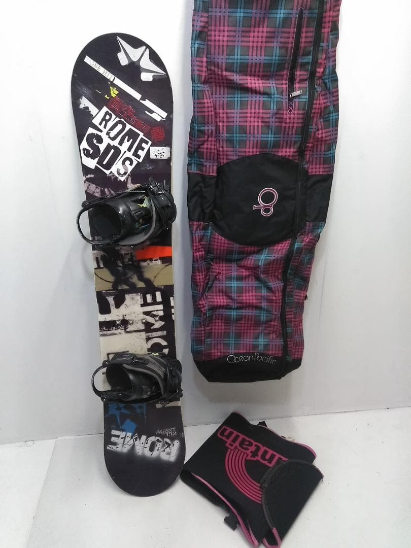 ROME SDS Agent 152cm スノーボード 2点セット ビンS-M△
