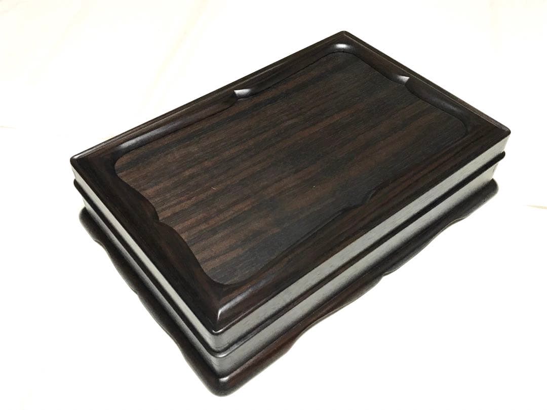 書道具 唐木 黒檀 足付 硯箱