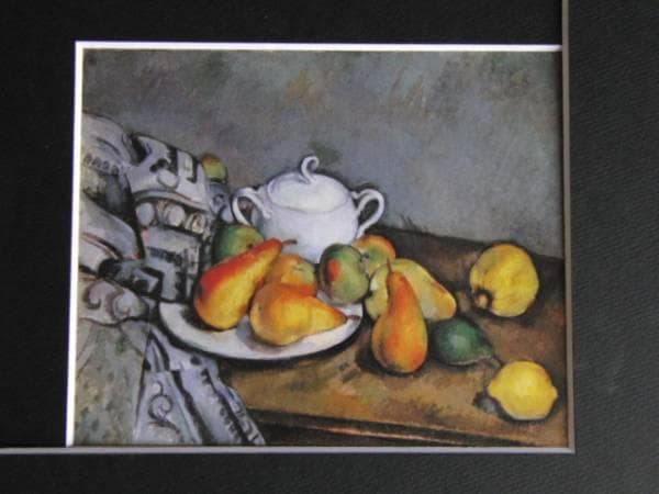 ポール・セザンヌ、砂糖壺、梨とテーブルクロス、希少な画集より