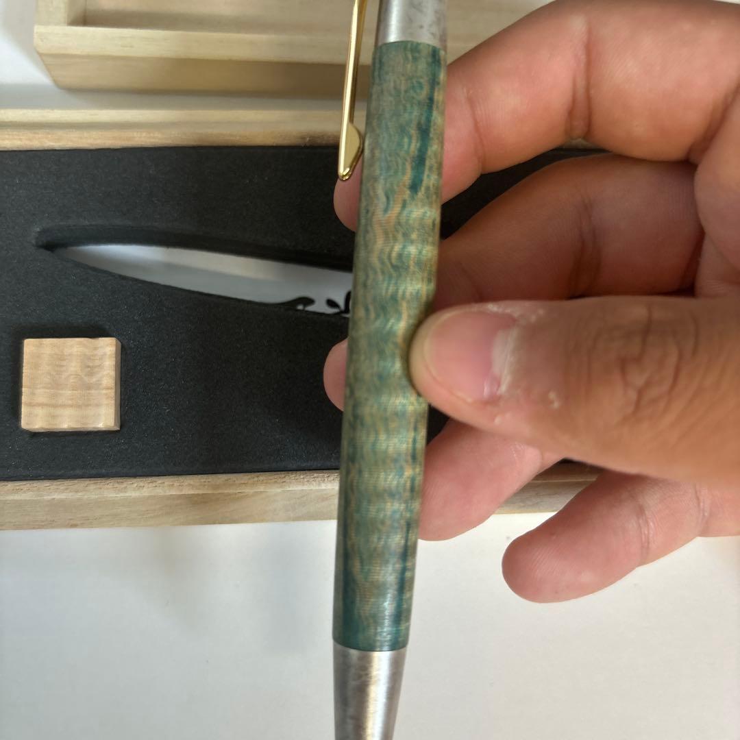 野原工芸　斑紋金具　スタボライズウッド緑　シャープペンシル