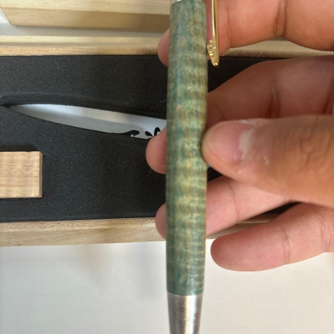 野原工芸　斑紋金具　スタボライズウッド緑　シャープペンシル