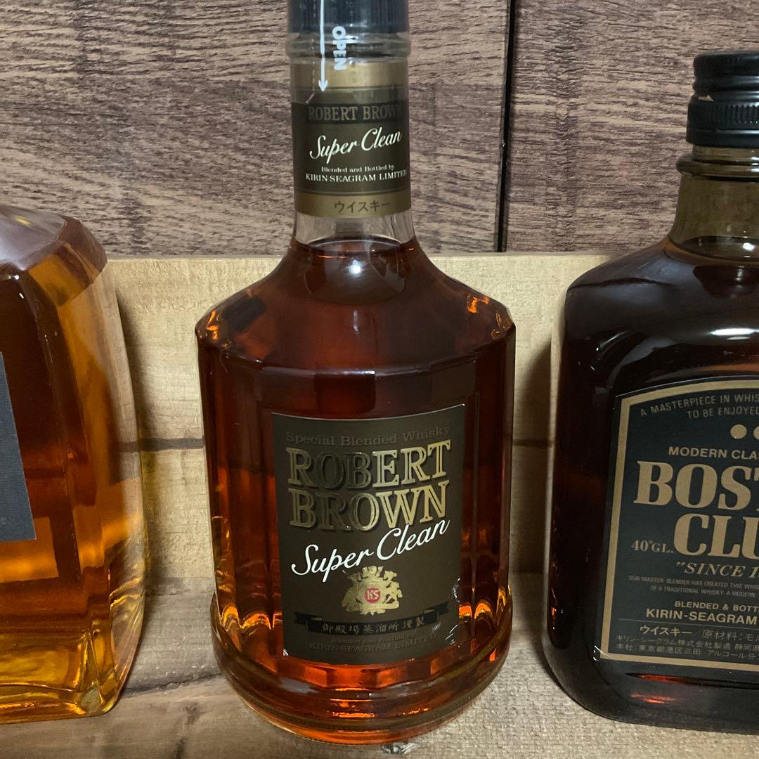 ウィスキー古酒　シーグラム3本　クレセント　ロバートブラウン　ボストンクラブ