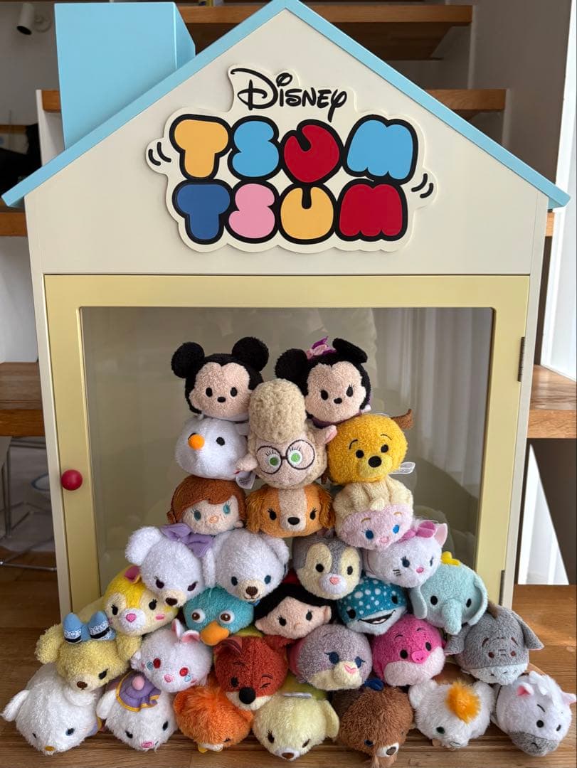 Disney ツムツムぬいぐるみ収納ボックスとキャラクター30体セット