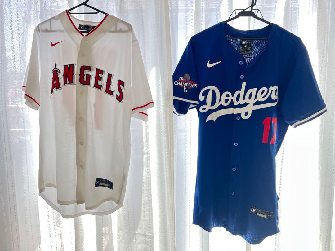 大谷翔平 ドジャース ＆ エンゼルス 3点セット 刺繍サイン入りなど