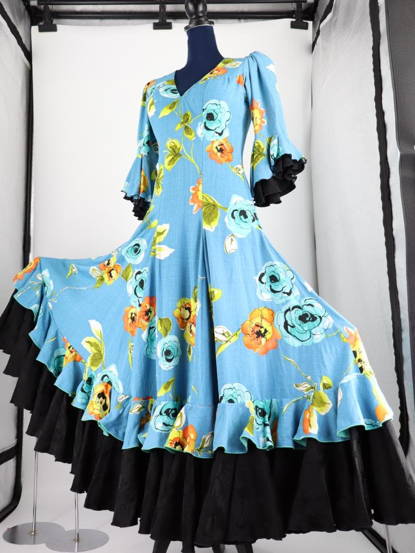 【美品フラメンコ衣装】ストーンデニム ATELIERENA アトリエエナ ドレス