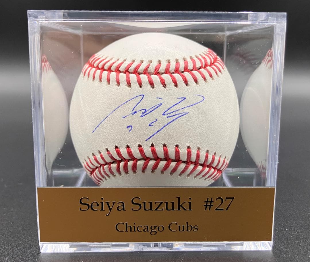 ②CUBS カブス 鈴木誠也 サイン ボール JSA 検）大谷 千賀