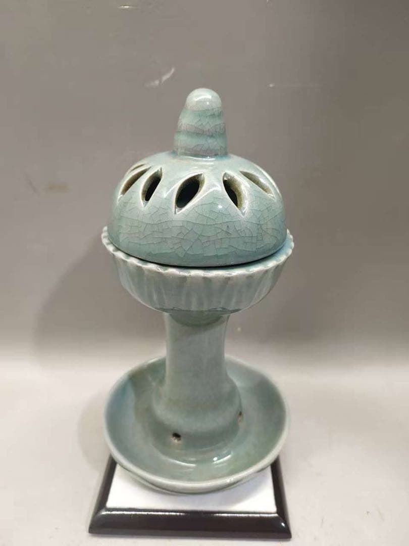 宋汝窯香炉　香薰炉　陶芸　骨董品　古美術品