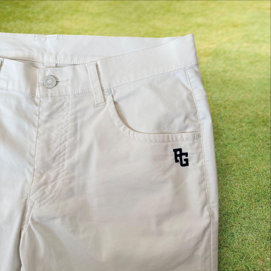 パーリーゲイツ　ジョガーパンツ　白　M〜L相当　コットン素材　ストレッチ　4