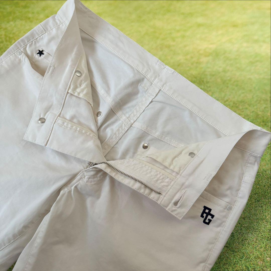 パーリーゲイツ　ジョガーパンツ　白　M〜L相当　コットン素材　ストレッチ　4