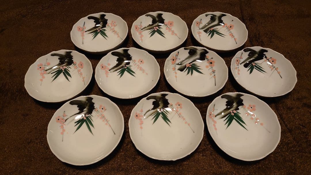 古伊万里　伊万里　なます皿　色絵　華の図 １０客