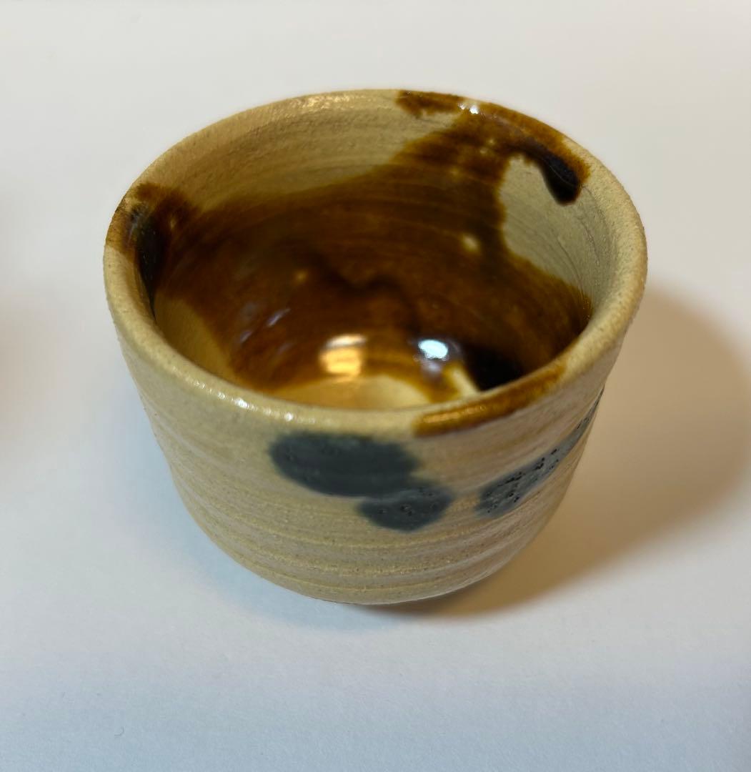 練込ぐい呑　親子三人揃