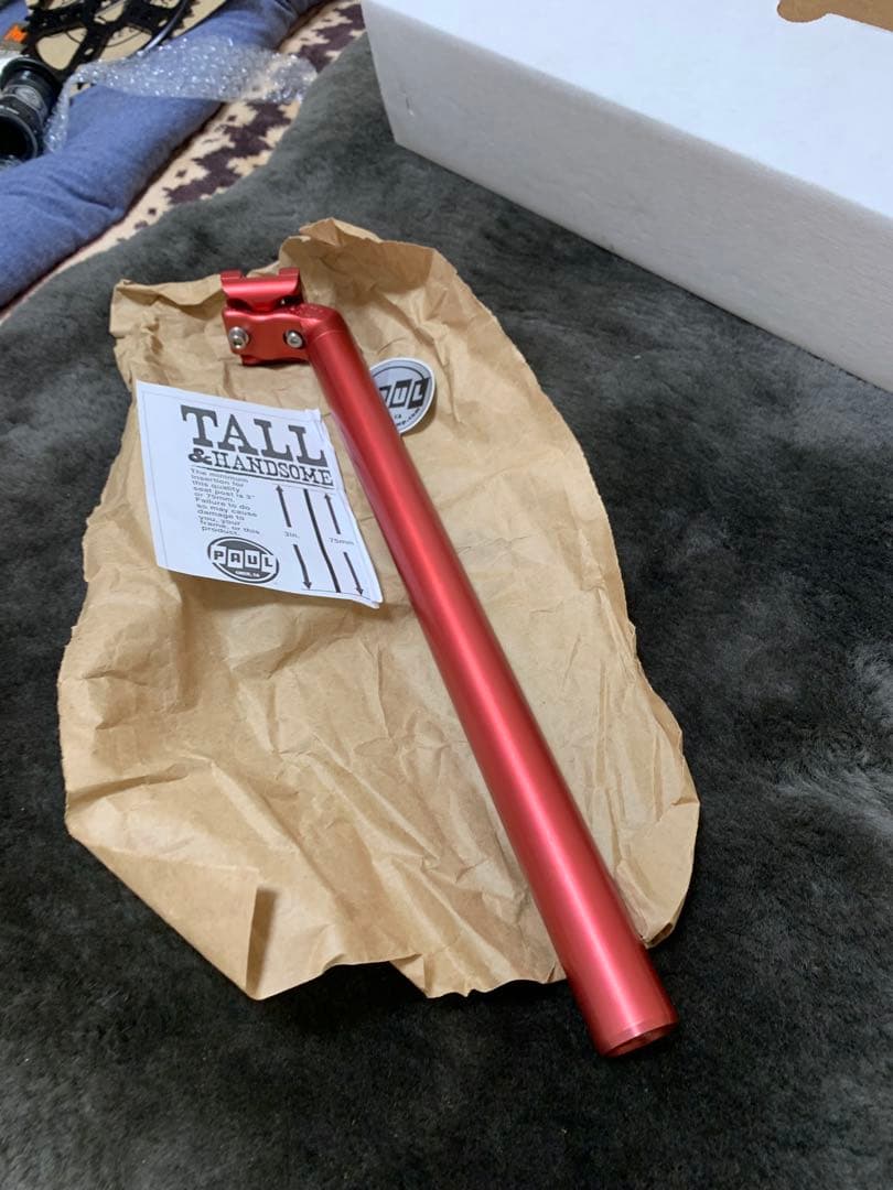 希少！paul シートポスト 27.2mm red！
